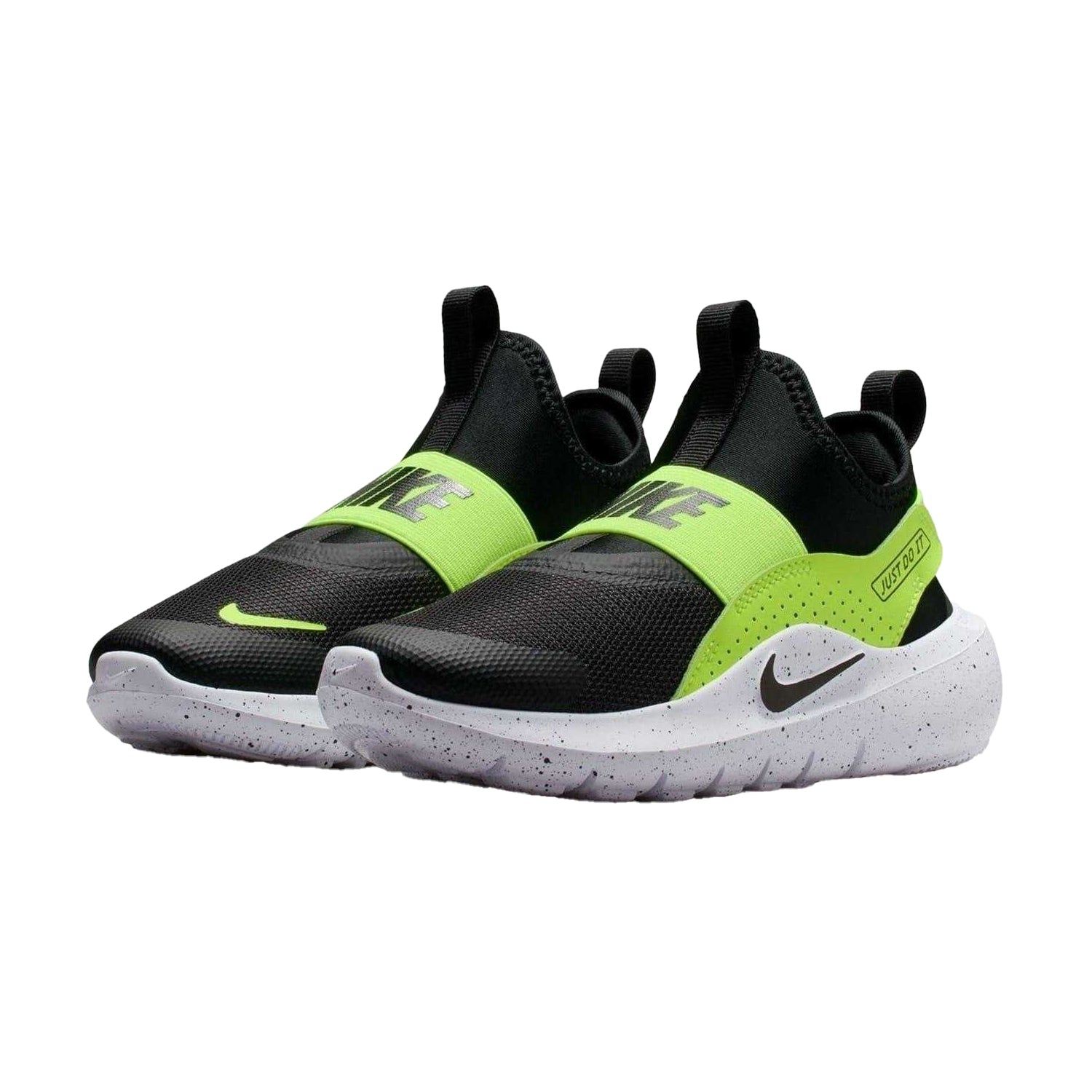 Black-Volt - Pack Shot - Nike Childrens-Kids Flex Runner 4 Trainers