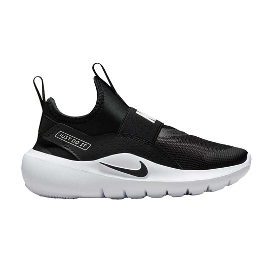 Black-White - Front - Nike Childrens-Kids Flex Runner 4 Trainers