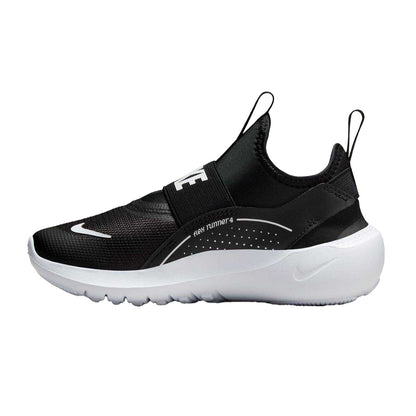Black-White - Side - Nike Childrens-Kids Flex Runner 4 Trainers