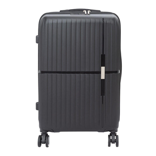 Black - Front - Linea Linear Hardshell 4 Wheeled Suitcase