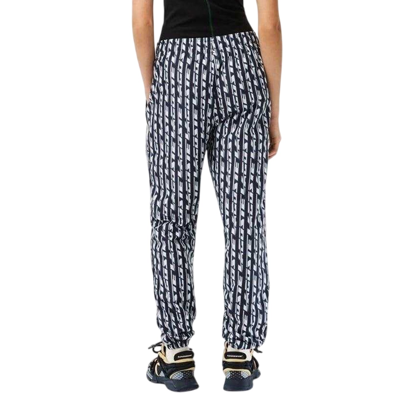 Black-Blue - Back - Lacoste Womens-Ladies Vertical Stripe Slim Joggers