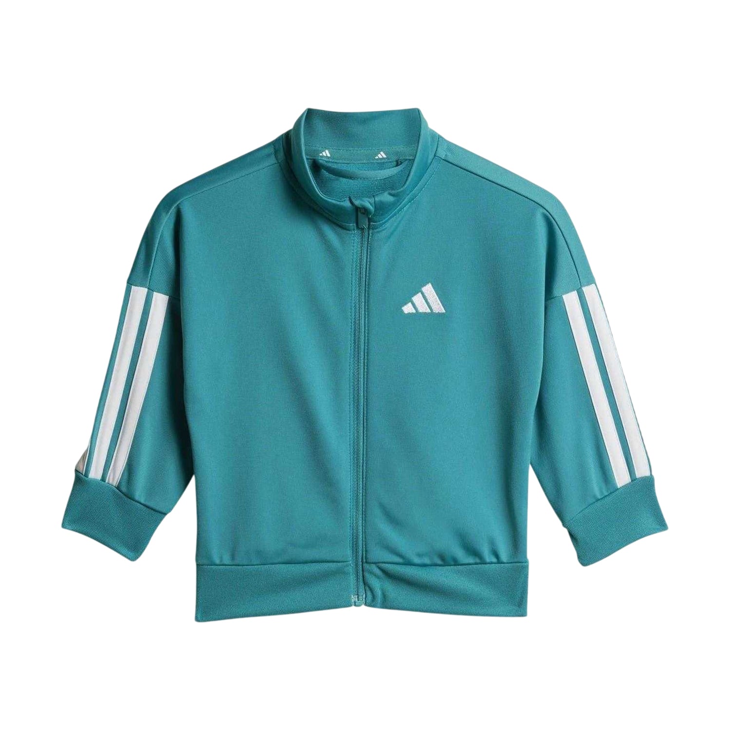 Teal-White - Back - Adidas Baby 3 Stripes Tracksuit Set