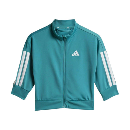 Teal-White - Back - Adidas Baby 3 Stripes Tracksuit Set