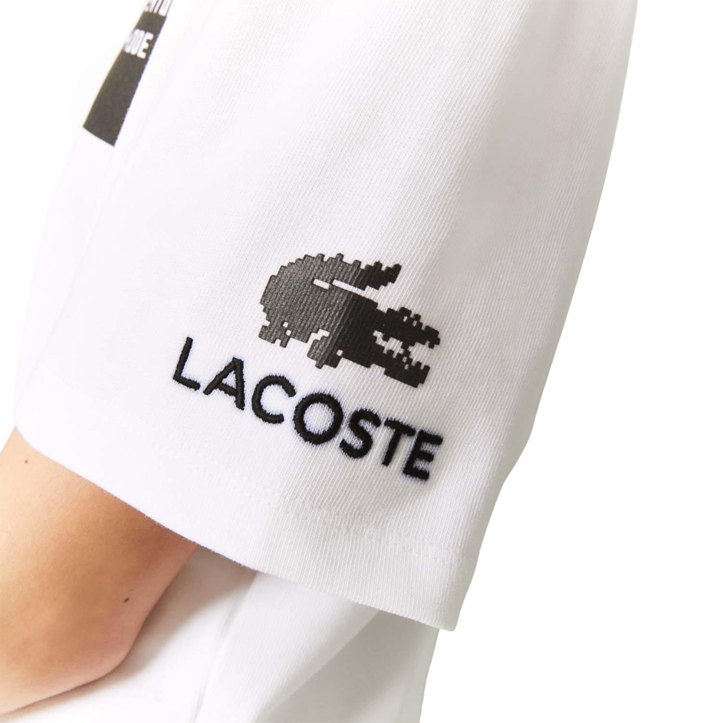 White - Side - Lacoste Womens-Ladies Minecraft Organic Cotton T-Shirt