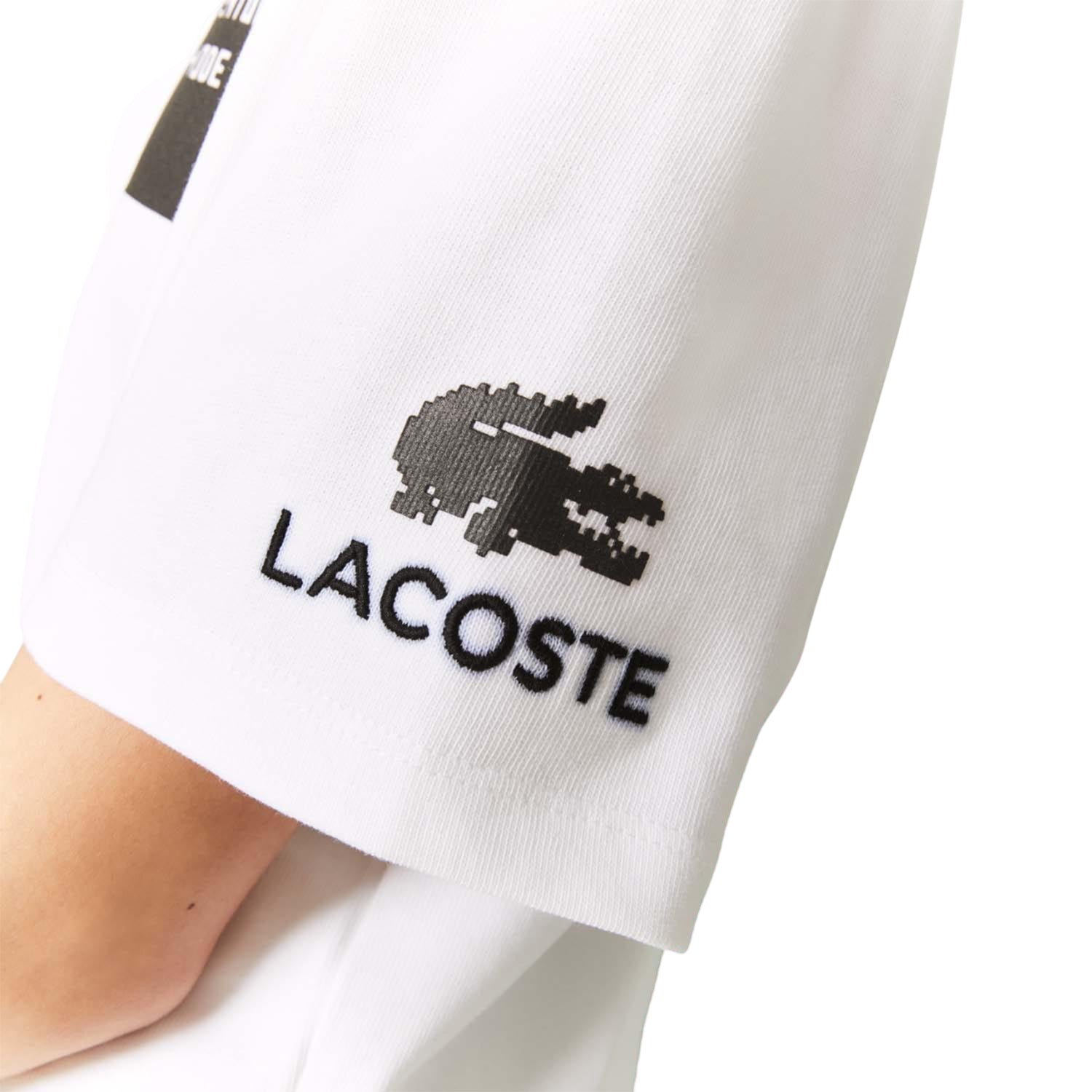 White - Side - Lacoste Womens-Ladies Minecraft Organic Cotton T-Shirt