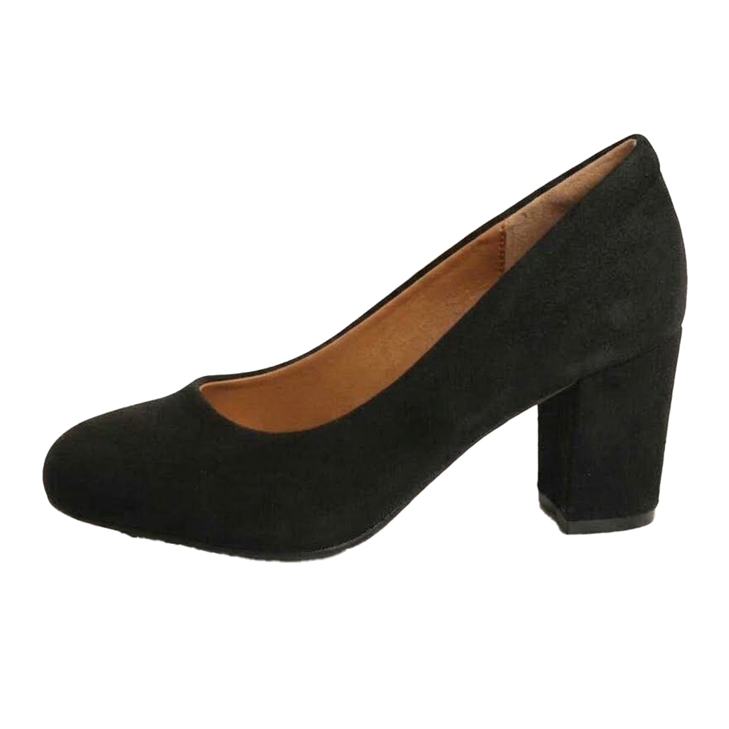 Black - Back - Where´s That From Womens-Ladies High Block Heel Court Shoes