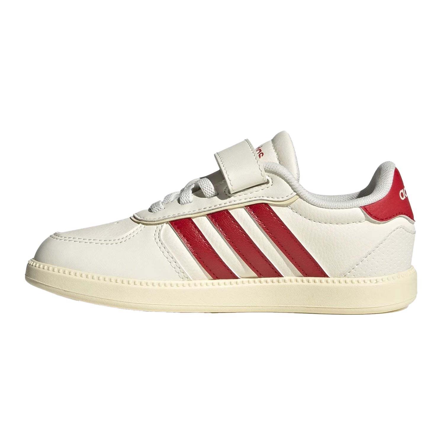 White-Scarlet - Side - Adidas Childrens-Kids Breaknet Trainers