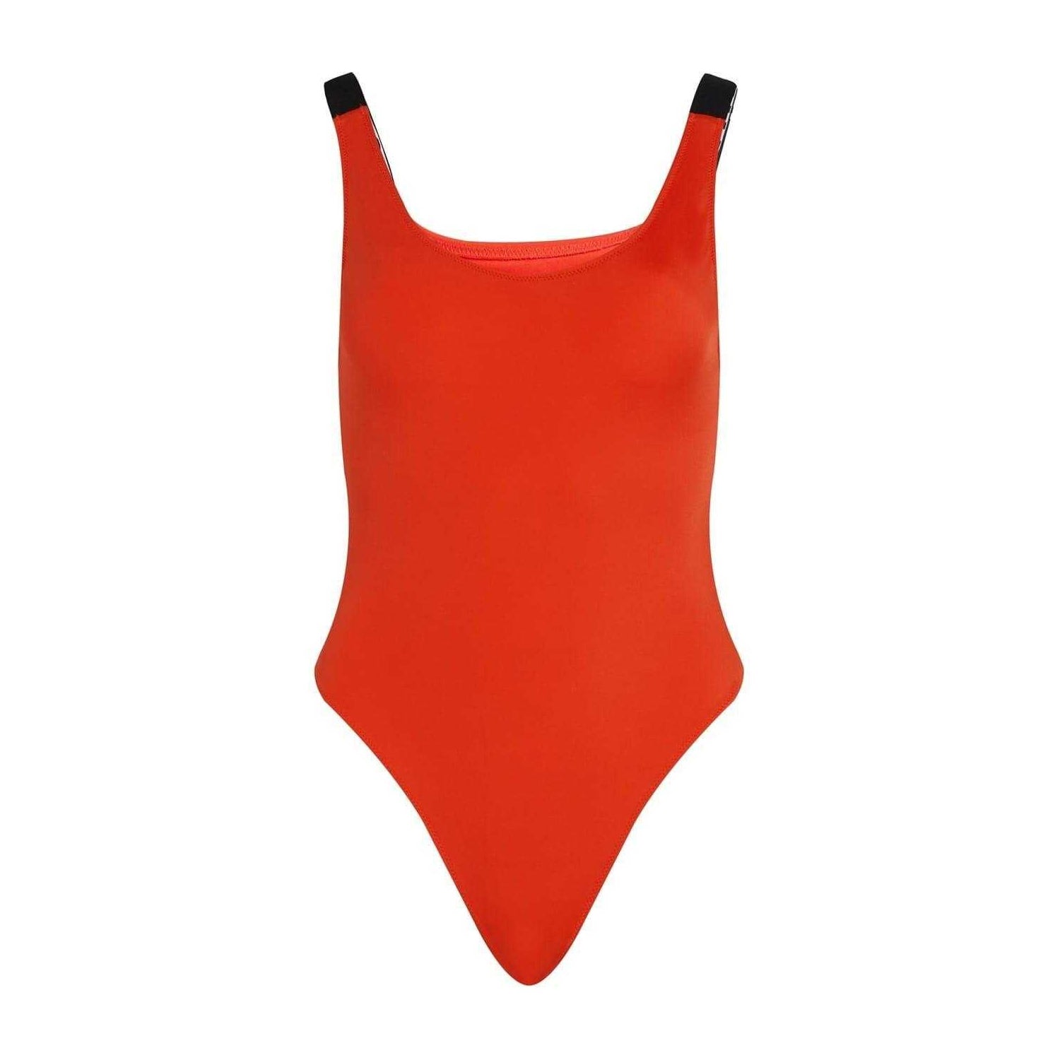 Chilli Red - Front - Calvin Klein Womens-Ladies Scoopback One Piece Swimsuit