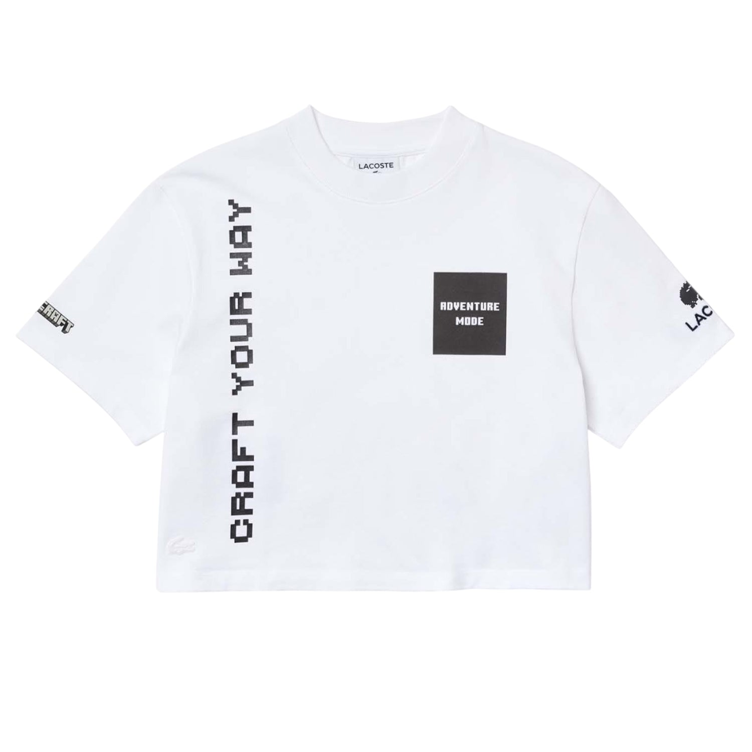 White - Front - Lacoste Womens-Ladies Minecraft Organic Cotton T-Shirt