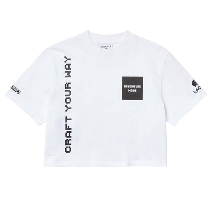 White - Front - Lacoste Womens-Ladies Minecraft Organic Cotton T-Shirt