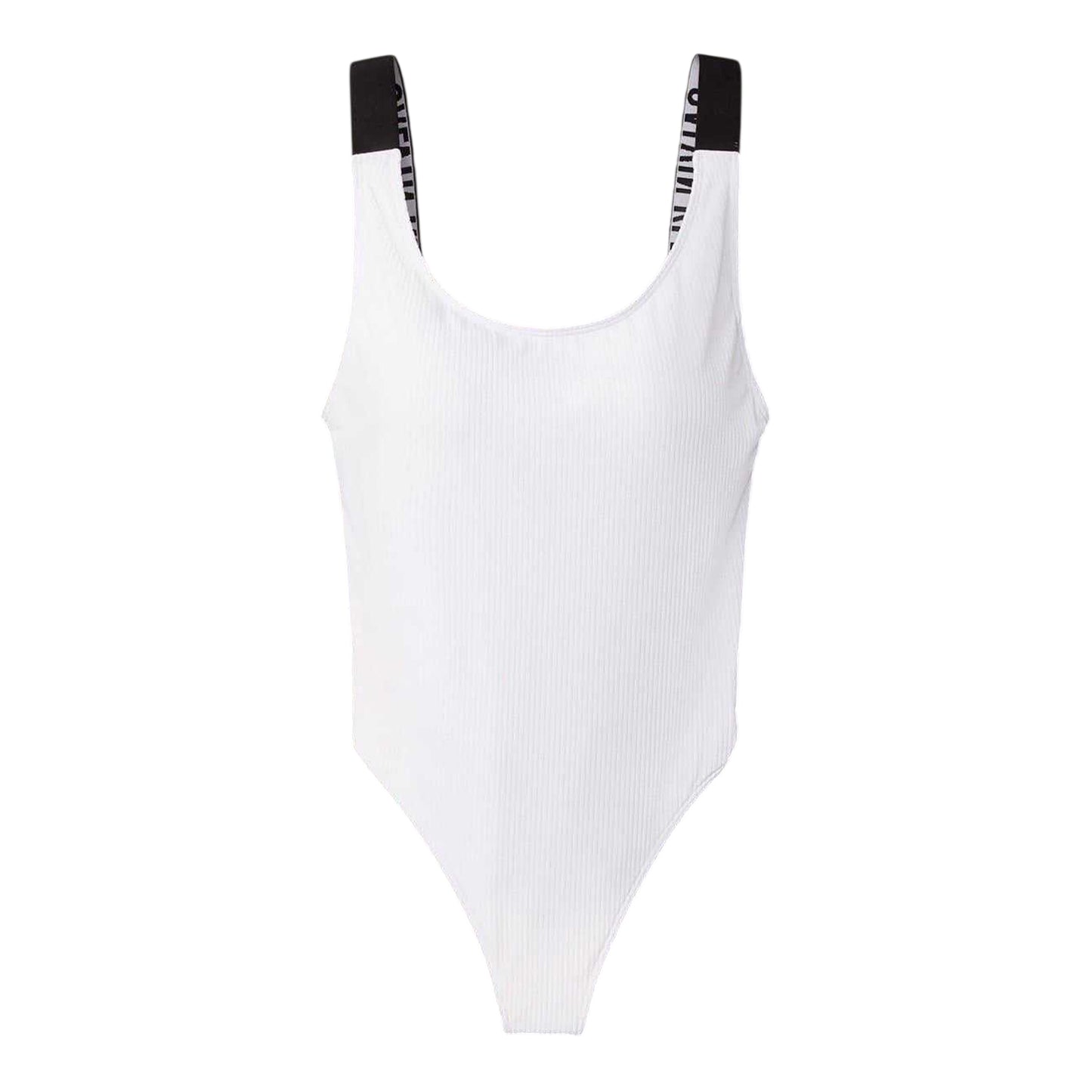 Brilliant White - Front - Calvin Klein Womens-Ladies Scoopback One Piece Swimsuit