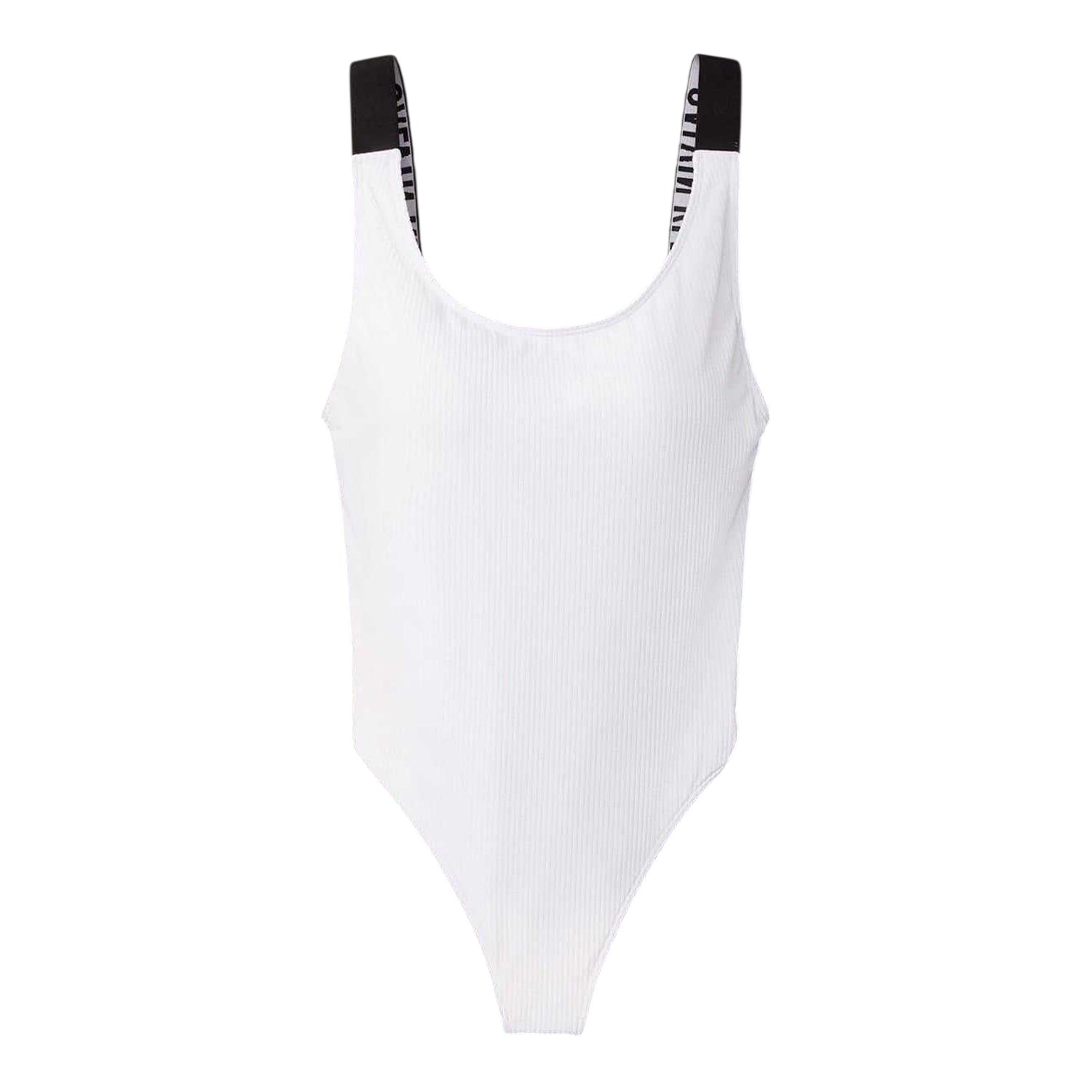 Brilliant White - Front - Calvin Klein Womens-Ladies Scoopback One Piece Swimsuit