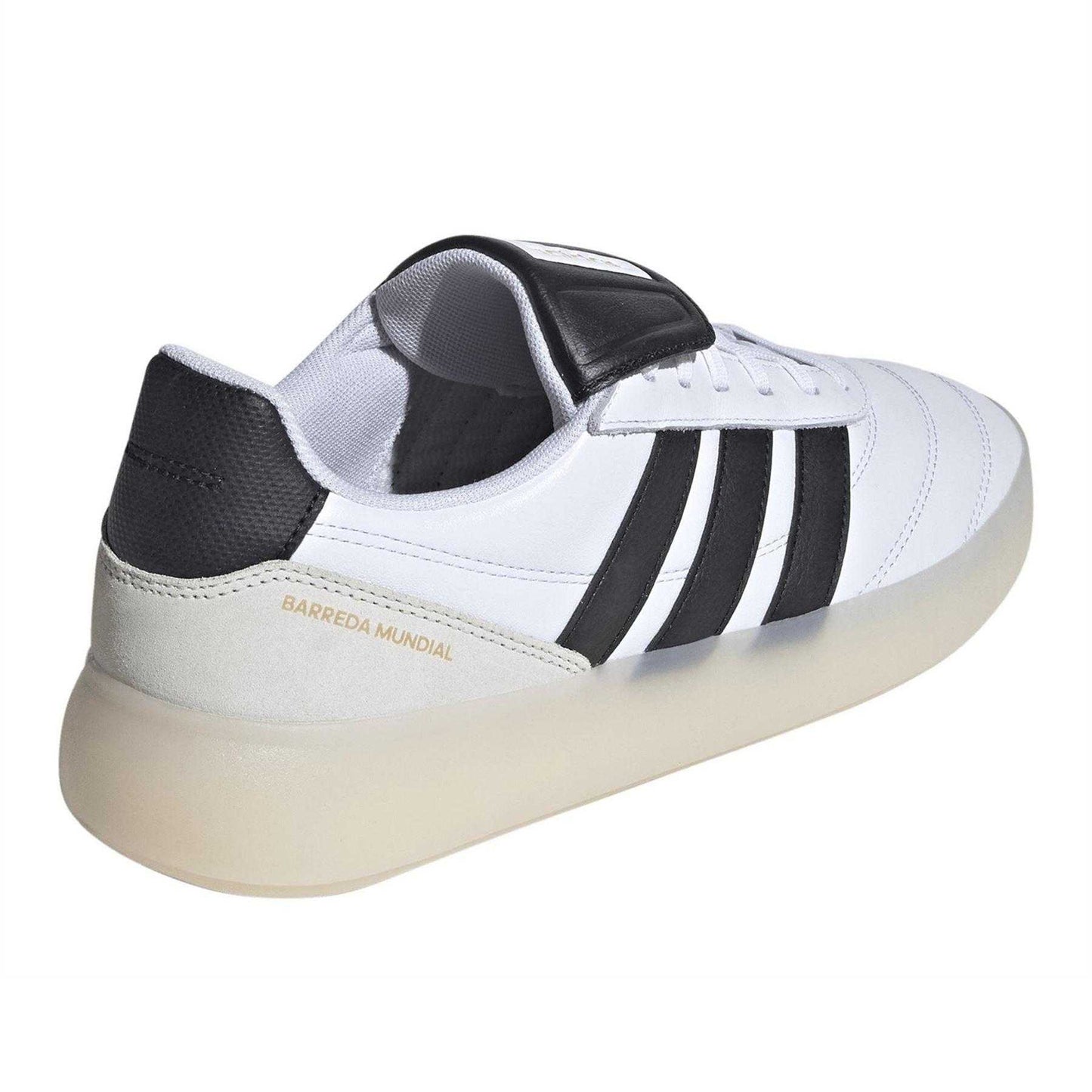 White-Black - Back - Adidas Mens Barreda 3 Stripes Leather Trainers