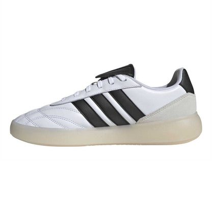 White-Black - Side - Adidas Mens Barreda 3 Stripes Leather Trainers