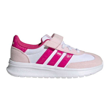 White-Pink - Front - Adidas Childrens-Kids Run 70s 2.0 Retro Cloudfoam Trainers