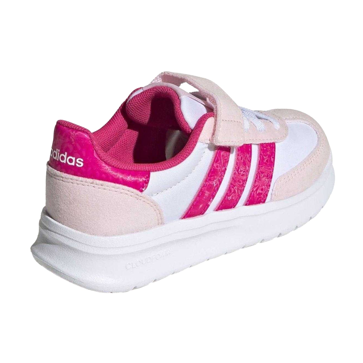 White-Pink - Back - Adidas Childrens-Kids Run 70s 2.0 Retro Cloudfoam Trainers