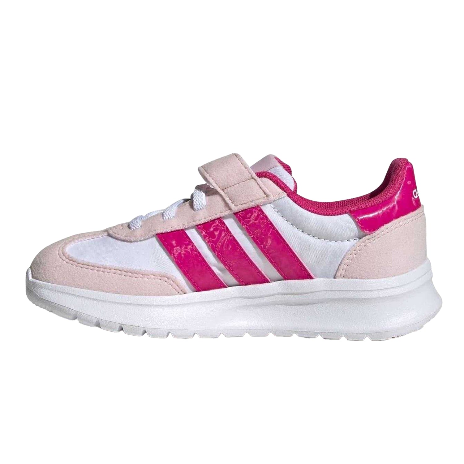 White-Pink - Side - Adidas Childrens-Kids Run 70s 2.0 Retro Cloudfoam Trainers