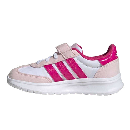White-Pink - Side - Adidas Childrens-Kids Run 70s 2.0 Retro Cloudfoam Trainers