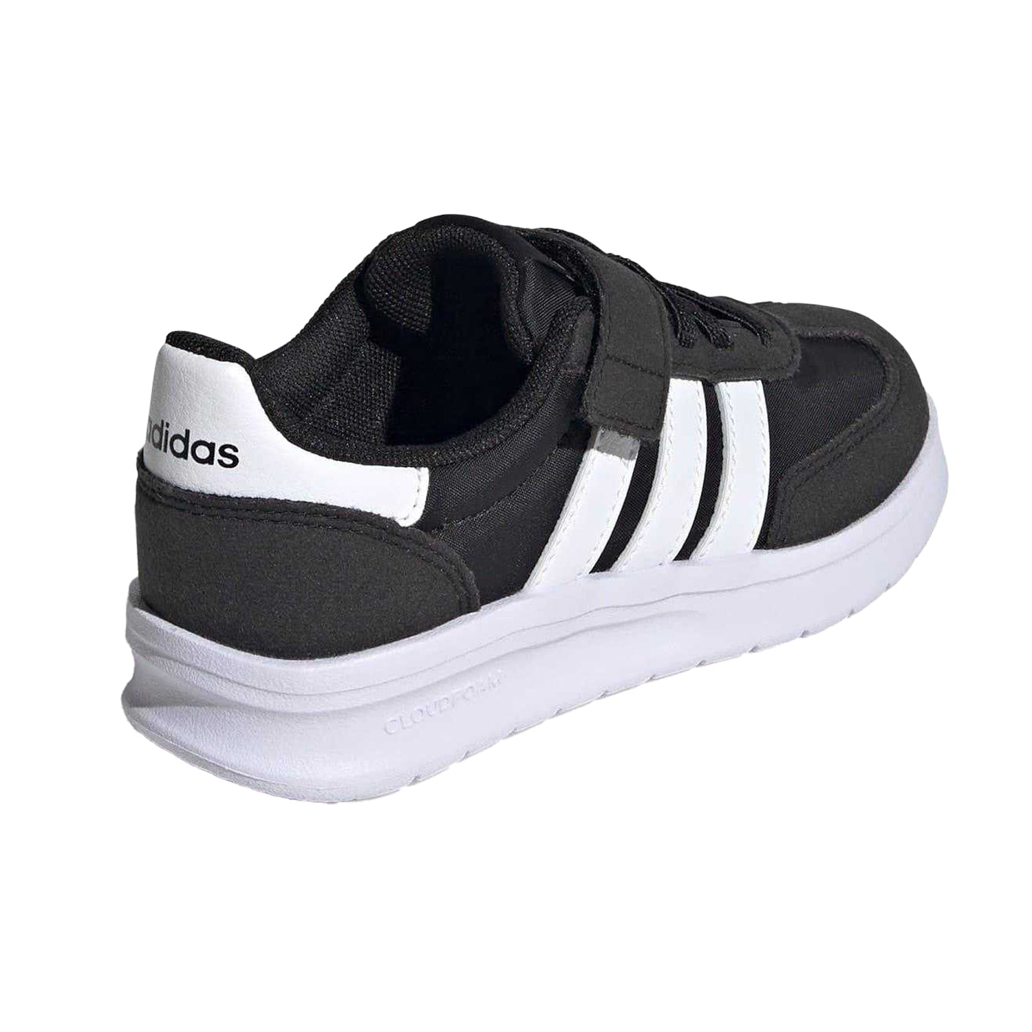 Black-White - Back - Adidas Childrens-Kids Run 70s 2.0 Retro Cloudfoam Trainers