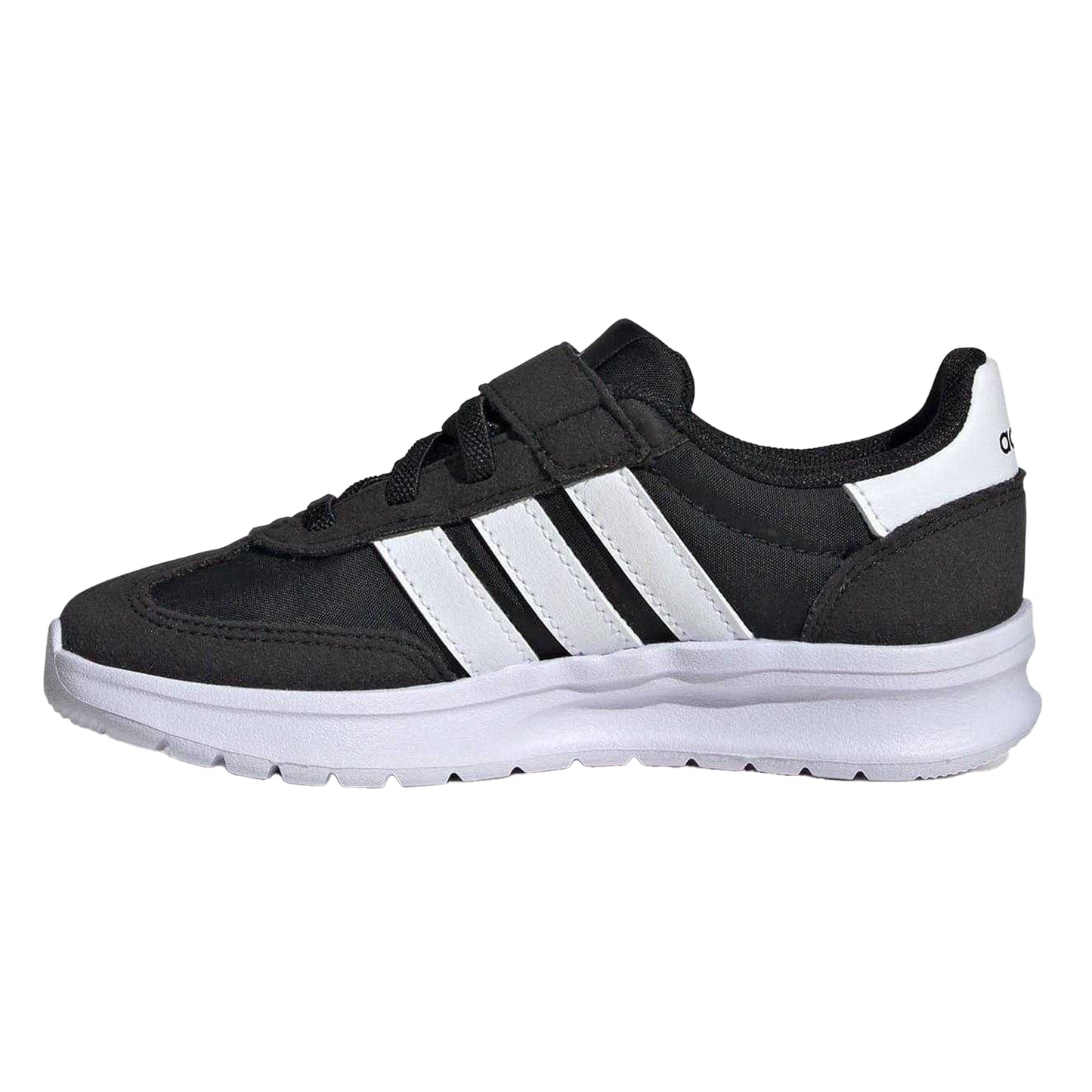 Black-White - Side - Adidas Childrens-Kids Run 70s 2.0 Retro Cloudfoam Trainers