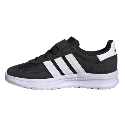 Black-White - Side - Adidas Childrens-Kids Run 70s 2.0 Retro Cloudfoam Trainers