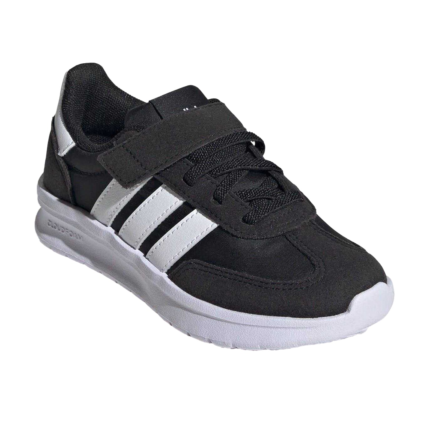 Black-White - Pack Shot - Adidas Childrens-Kids Run 70s 2.0 Retro Cloudfoam Trainers
