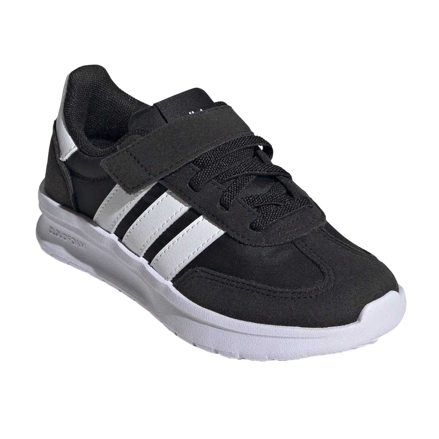 Black-White - Pack Shot - Adidas Childrens-Kids Run 70s 2.0 Retro Cloudfoam Trainers