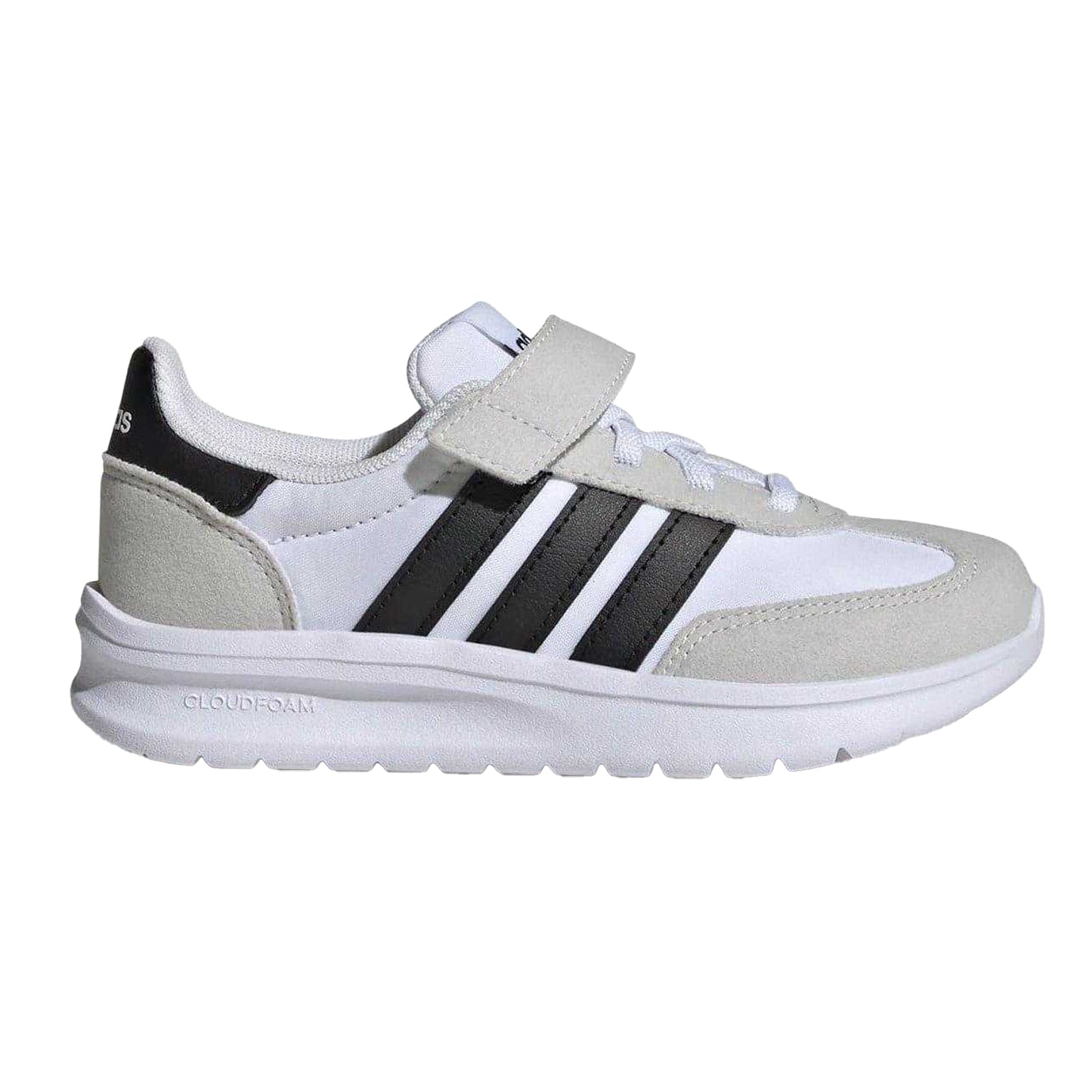 White-Black - Front - Adidas Childrens-Kids Run 70s 2.0 Retro Cloudfoam Trainers