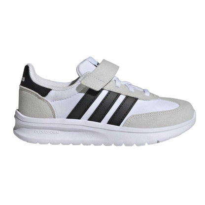 White-Black - Front - Adidas Childrens-Kids Run 70s 2.0 Retro Cloudfoam Trainers