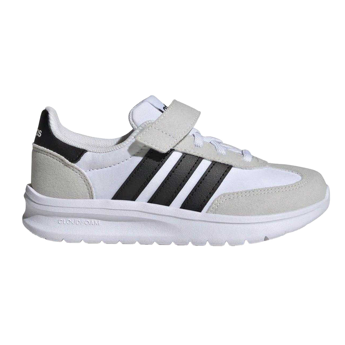 White-Black - Front - Adidas Childrens-Kids Run 70s 2.0 Retro Cloudfoam Trainers