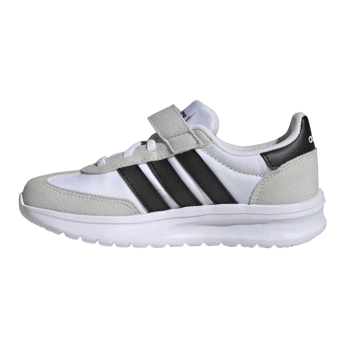 White-Black - Side - Adidas Childrens-Kids Run 70s 2.0 Retro Cloudfoam Trainers