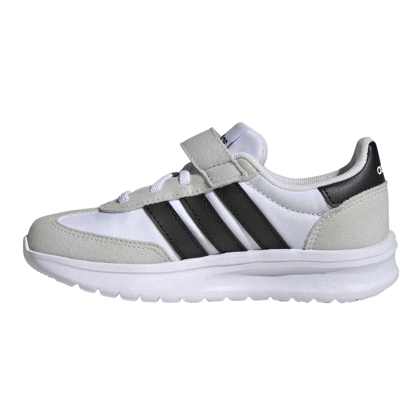 White-Black - Side - Adidas Childrens-Kids Run 70s 2.0 Retro Cloudfoam Trainers