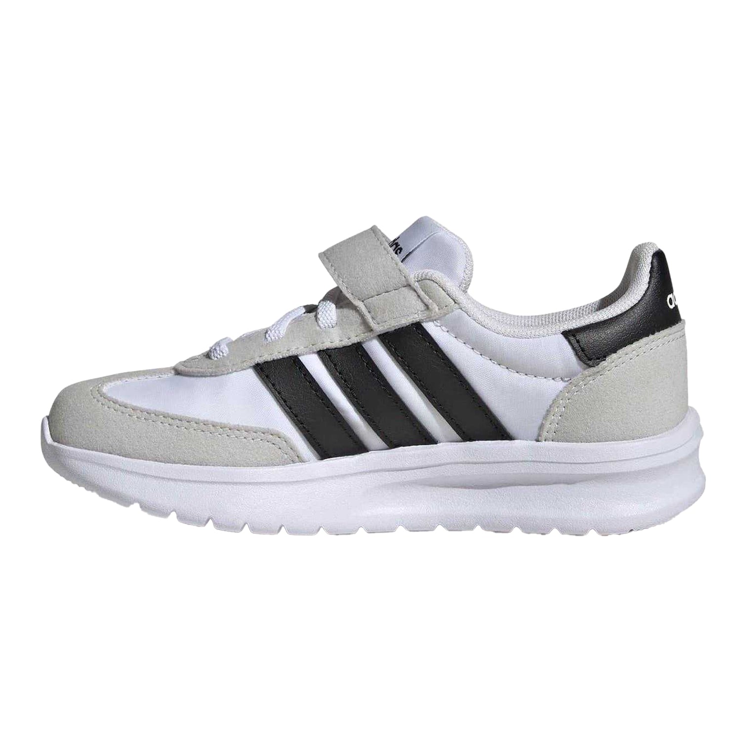 White-Black - Side - Adidas Childrens-Kids Run 70s 2.0 Retro Cloudfoam Trainers