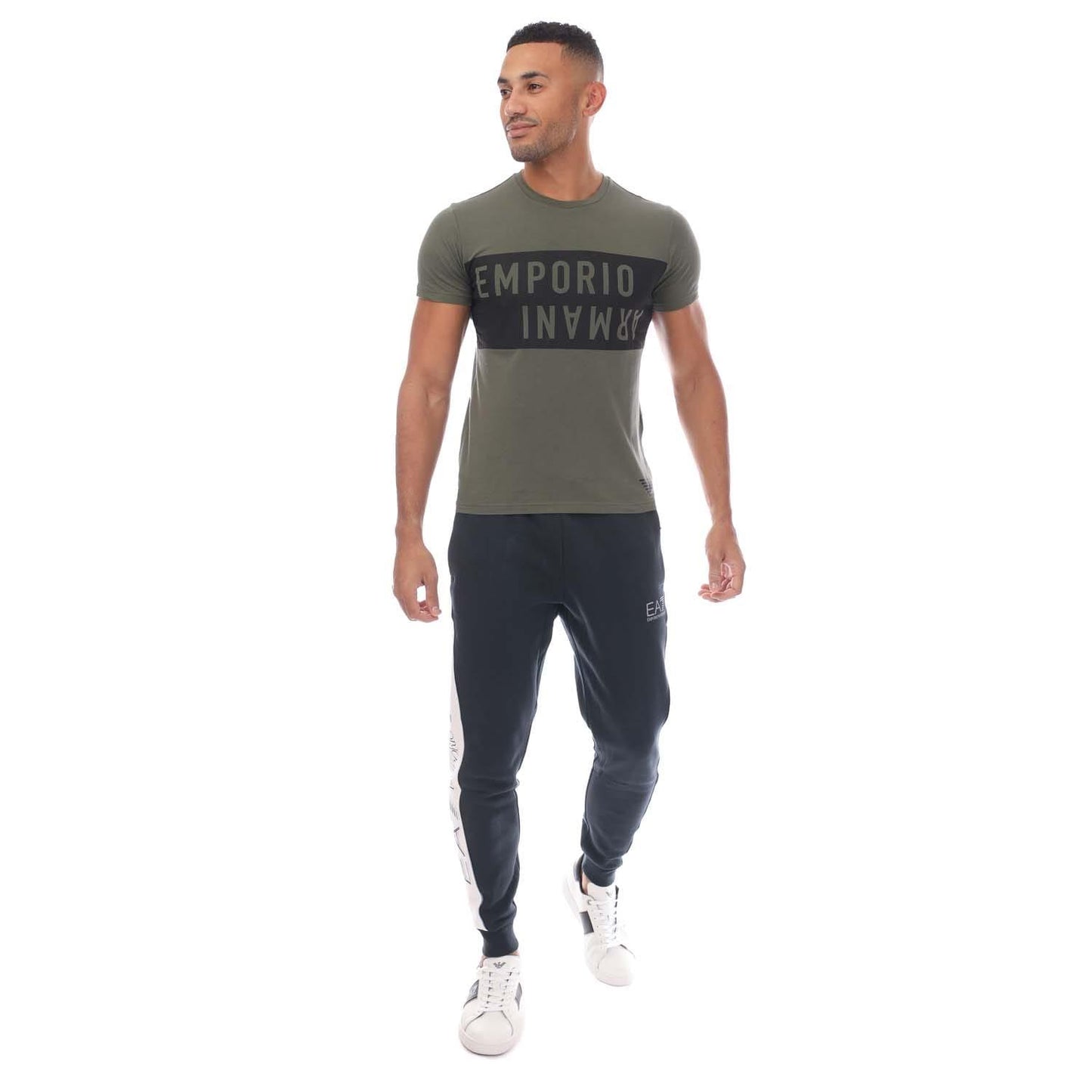 Green-Black - Lifestyle - Emporio Armani Mens Crew Neck T-Shirt
