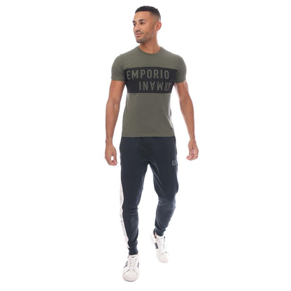 Green-Black - Lifestyle - Emporio Armani Mens Crew Neck T-Shirt