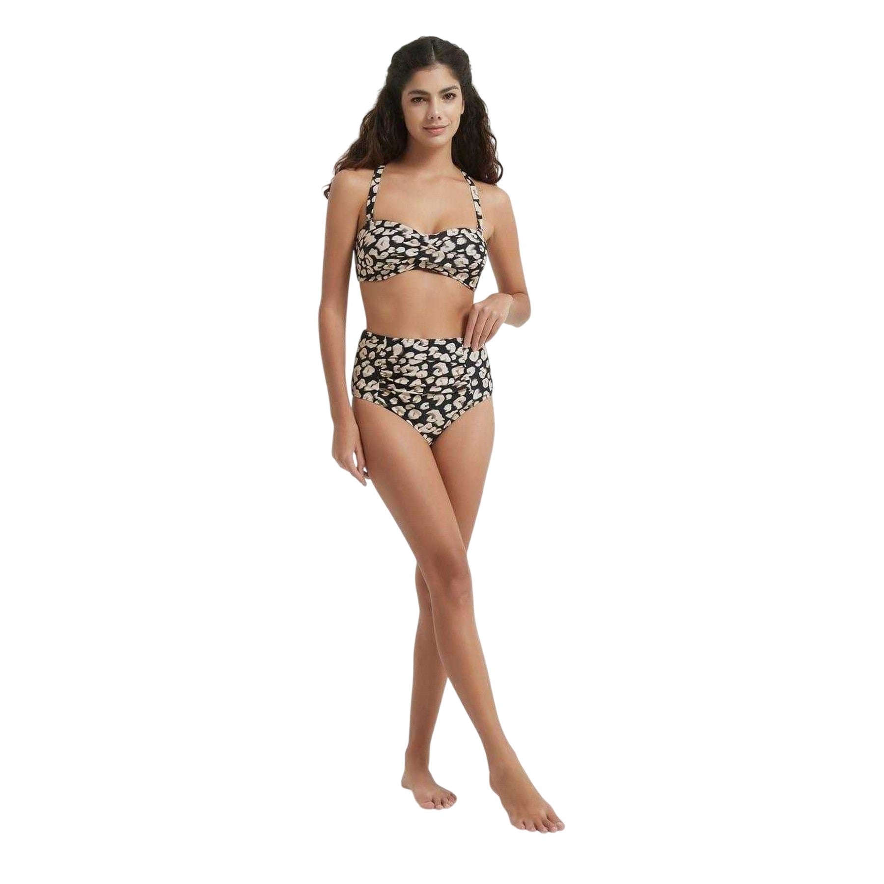 Black-White - Lifestyle - Be You Womens-Ladies Animal Print Bikini Top