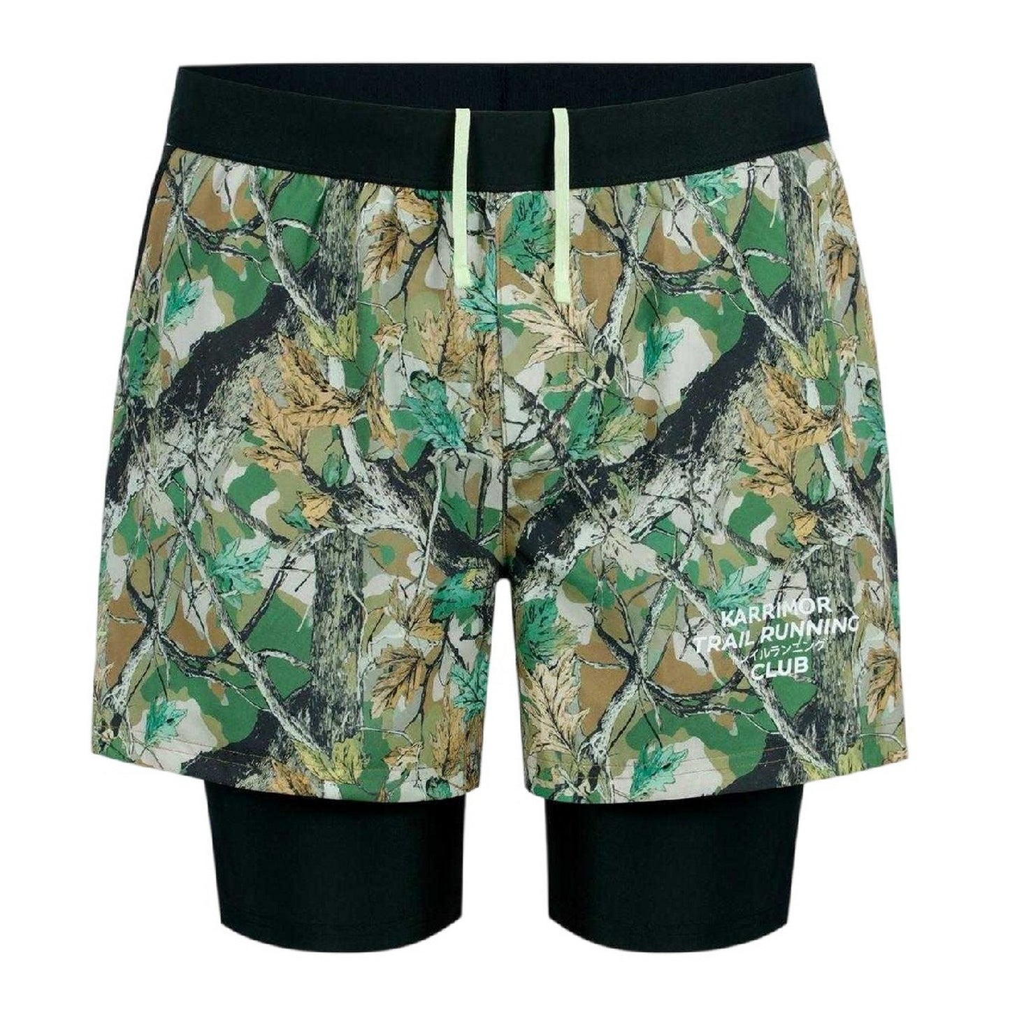 Forest - Front - Karrimor Mens Trail 2 in 1 Running Shorts