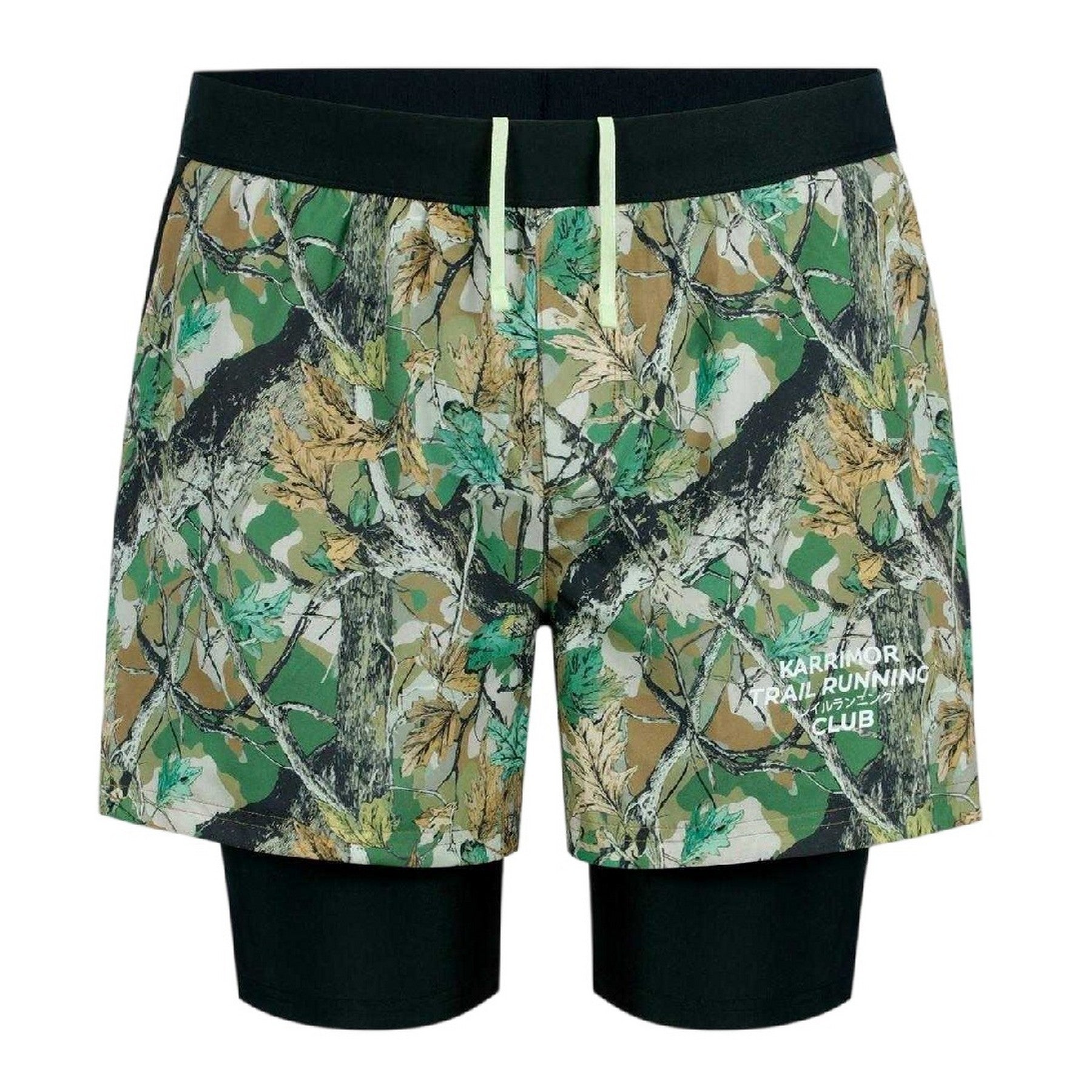 Forest - Front - Karrimor Mens Trail 2 in 1 Running Shorts