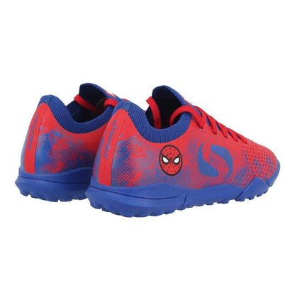 Red-Blue - Back - Sondico Childrens-Kids Sondico Blaze Spider-Man Astro Turf Trainers