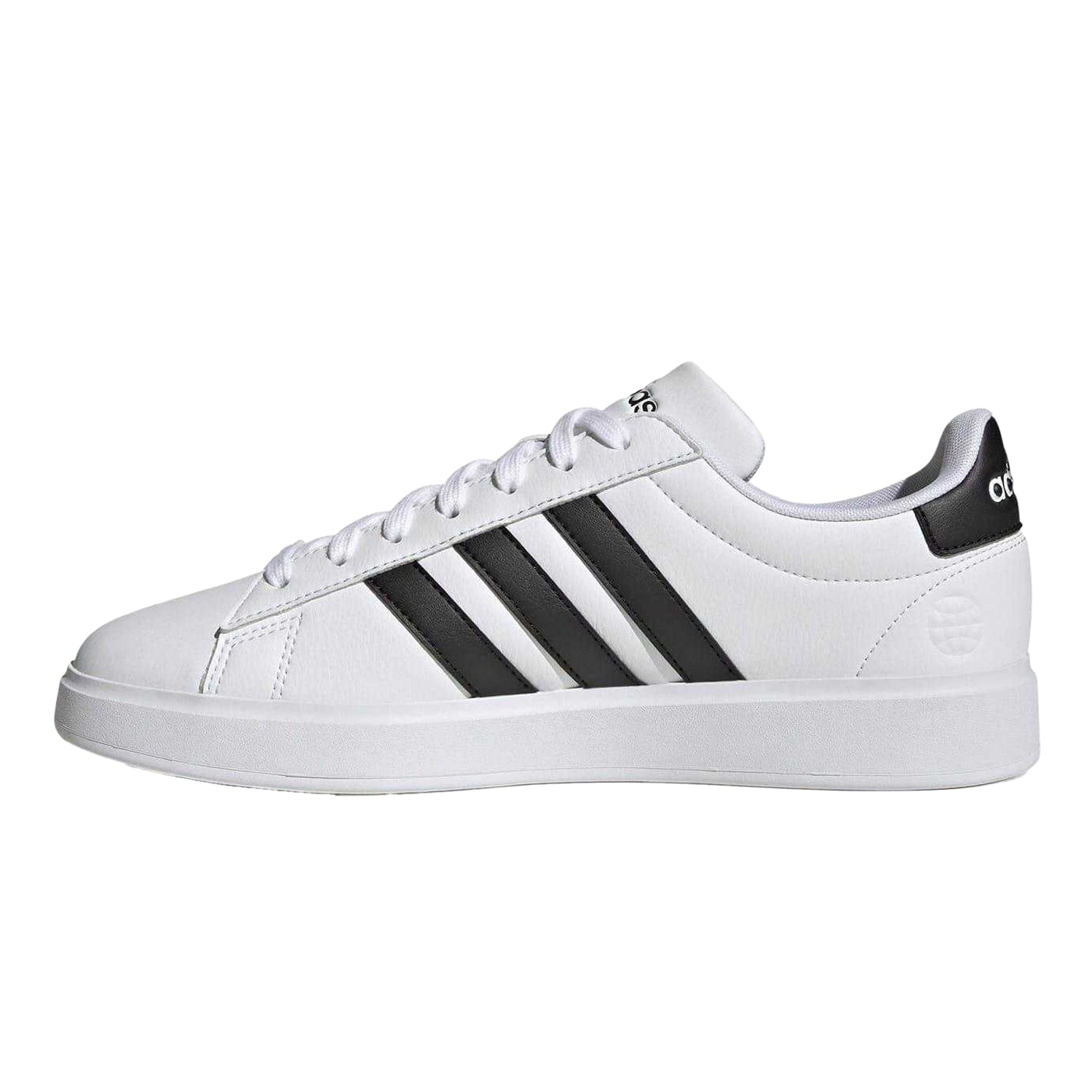 White-Black - Side - Adidas Mens Grand Court 2.0 Trainers