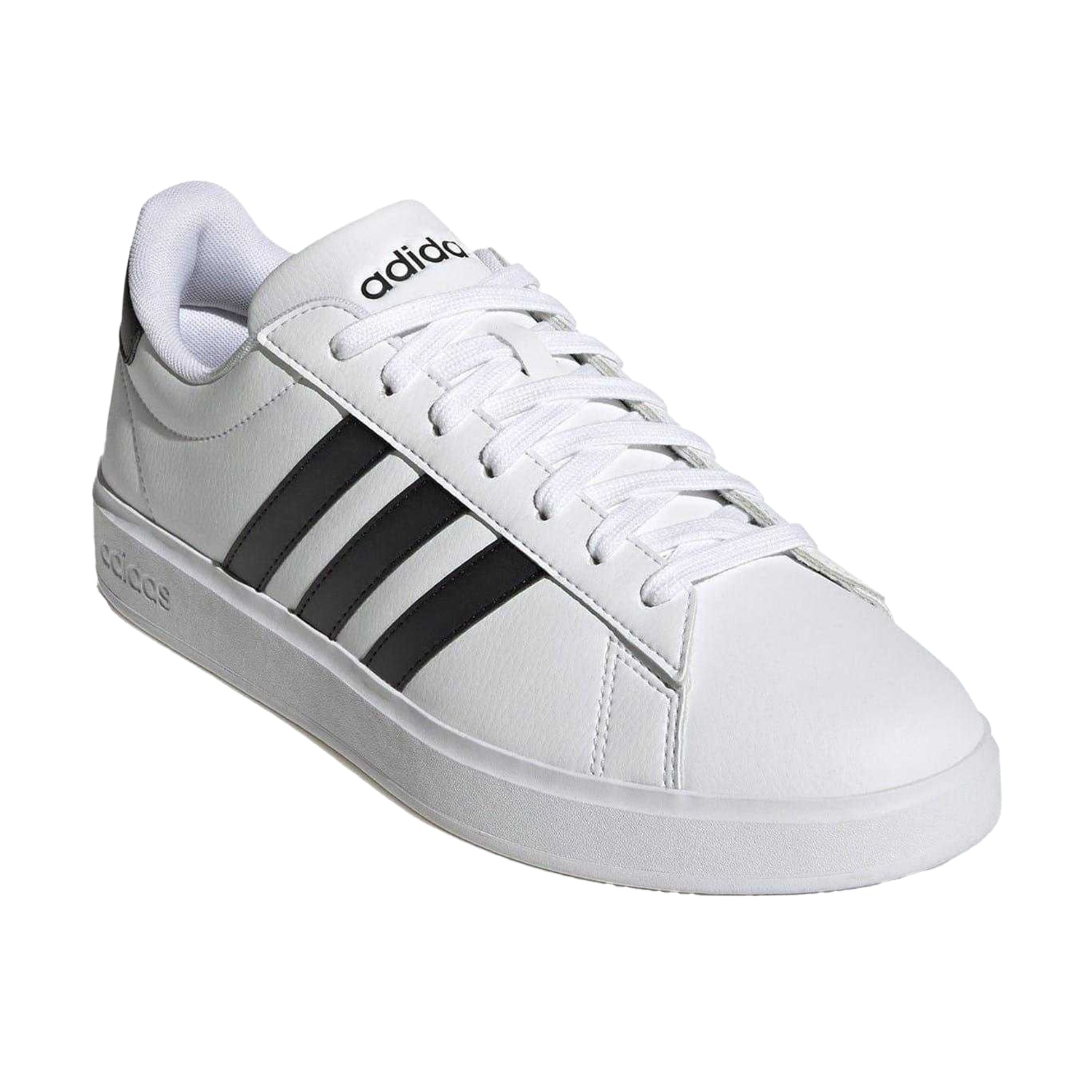 White-Black - Pack Shot - Adidas Mens Grand Court 2.0 Trainers