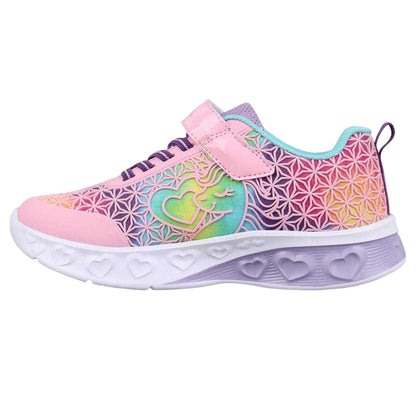 Pink - Back - Slazenger Childrens-Kids Rainbow Heart Light Up Flat Trainers