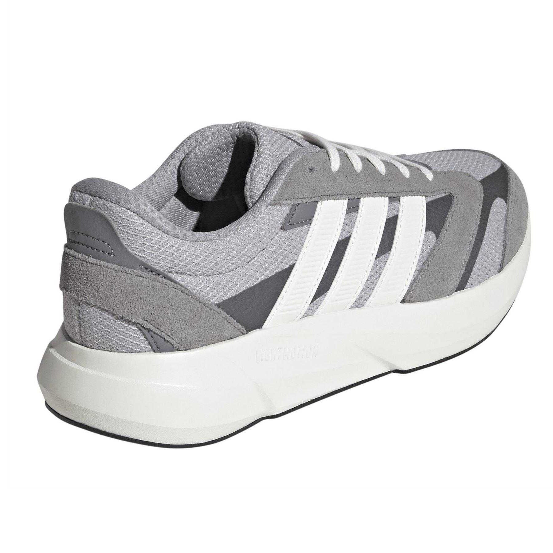 Grey-White-Iron - Back - Adidas Mens Lightshift 2 Suede Trainers
