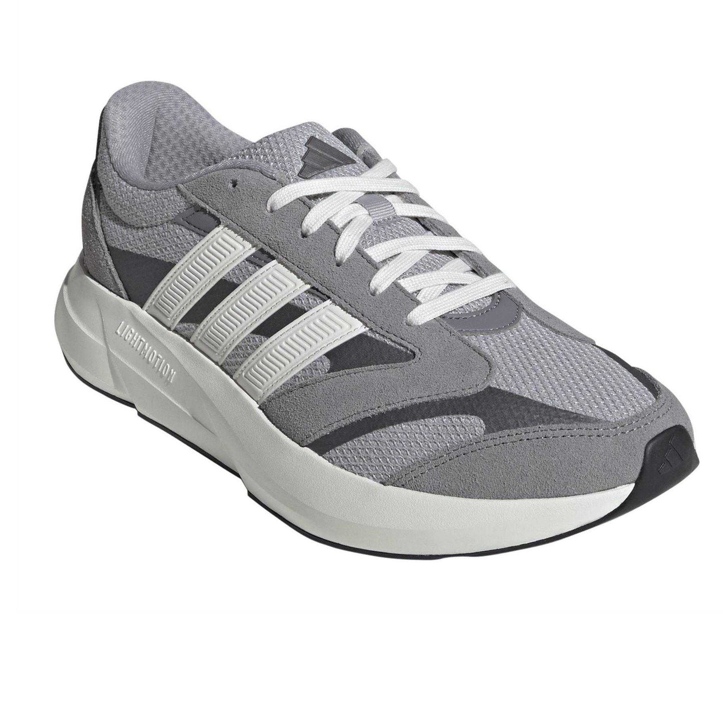 Grey-White-Iron - Pack Shot - Adidas Mens Lightshift 2 Suede Trainers