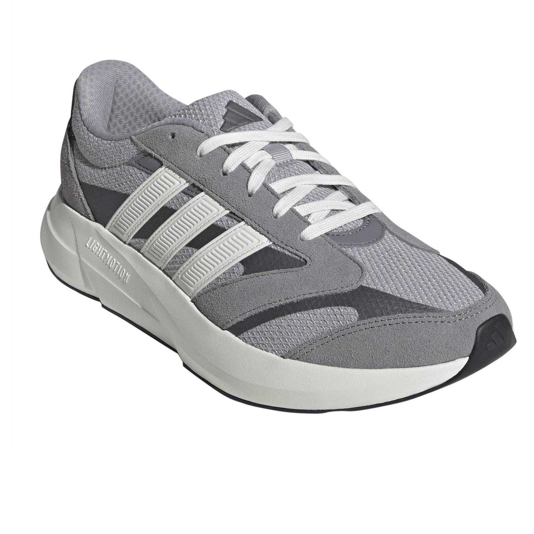 Grey-White-Iron - Pack Shot - Adidas Mens Lightshift 2 Suede Trainers