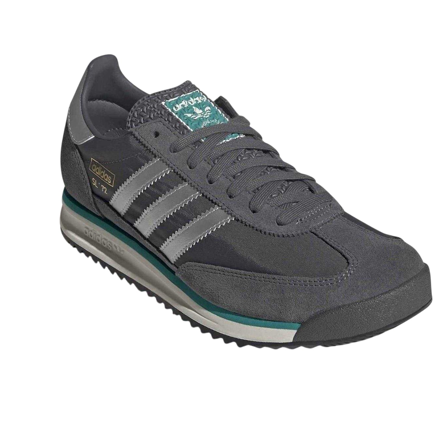 Grey-Blue - Side - Adidas Mens Originals SL72 Suede Trainers