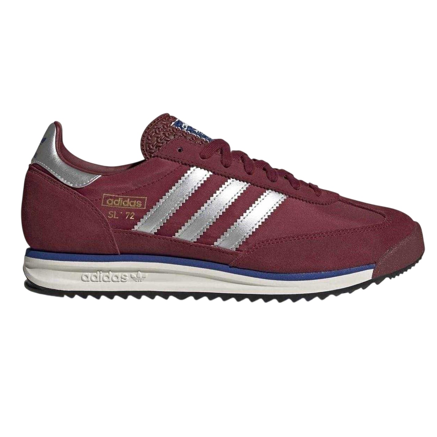 Burgundy-White - Front - Adidas Mens Originals SL72 Suede Trainers
