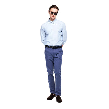 Navy - Side - Boss Mens Kaito Organic Cotton Sustainable Slim Trousers