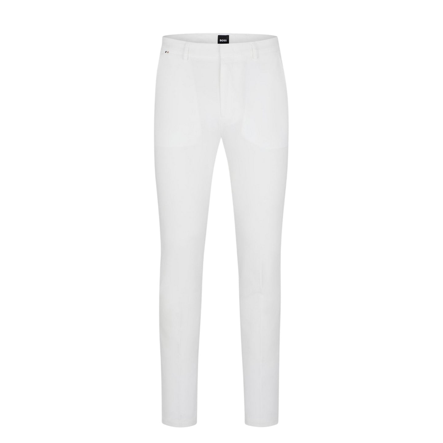 White - Front - Boss Mens Kaito Organic Cotton Sustainable Slim Trousers