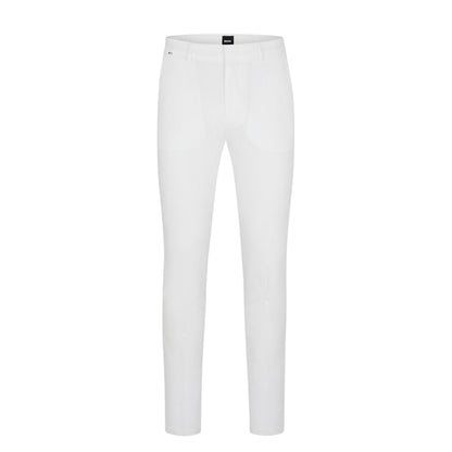 White - Front - Boss Mens Kaito Organic Cotton Sustainable Slim Trousers